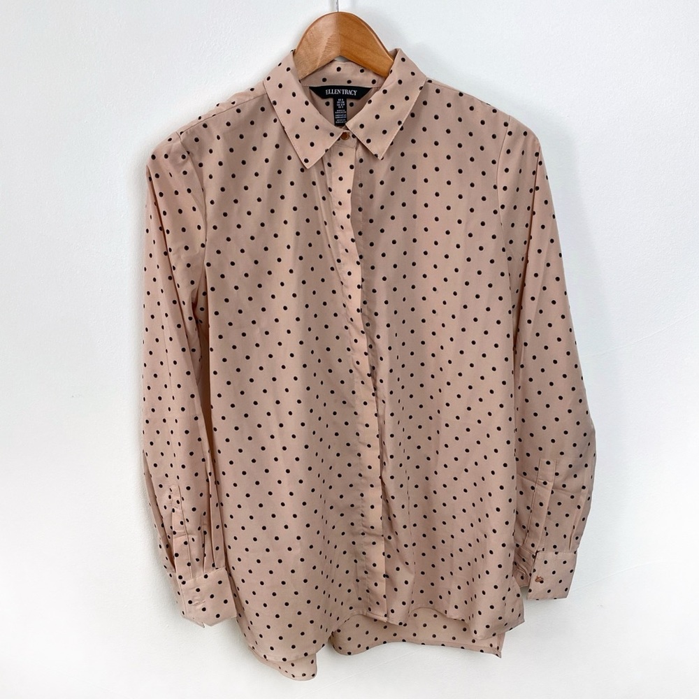 Polkadot Button-Up Blouse